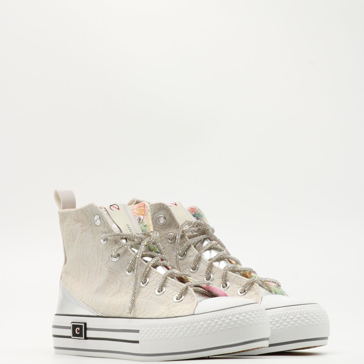 Sneakers Cafenoir Pizzo lacci strass