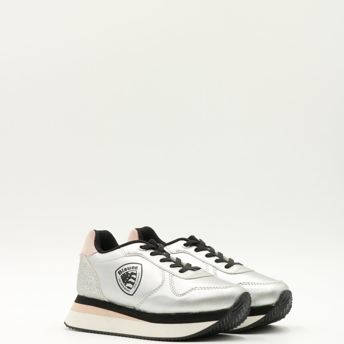 Blauer Sneakers Silver